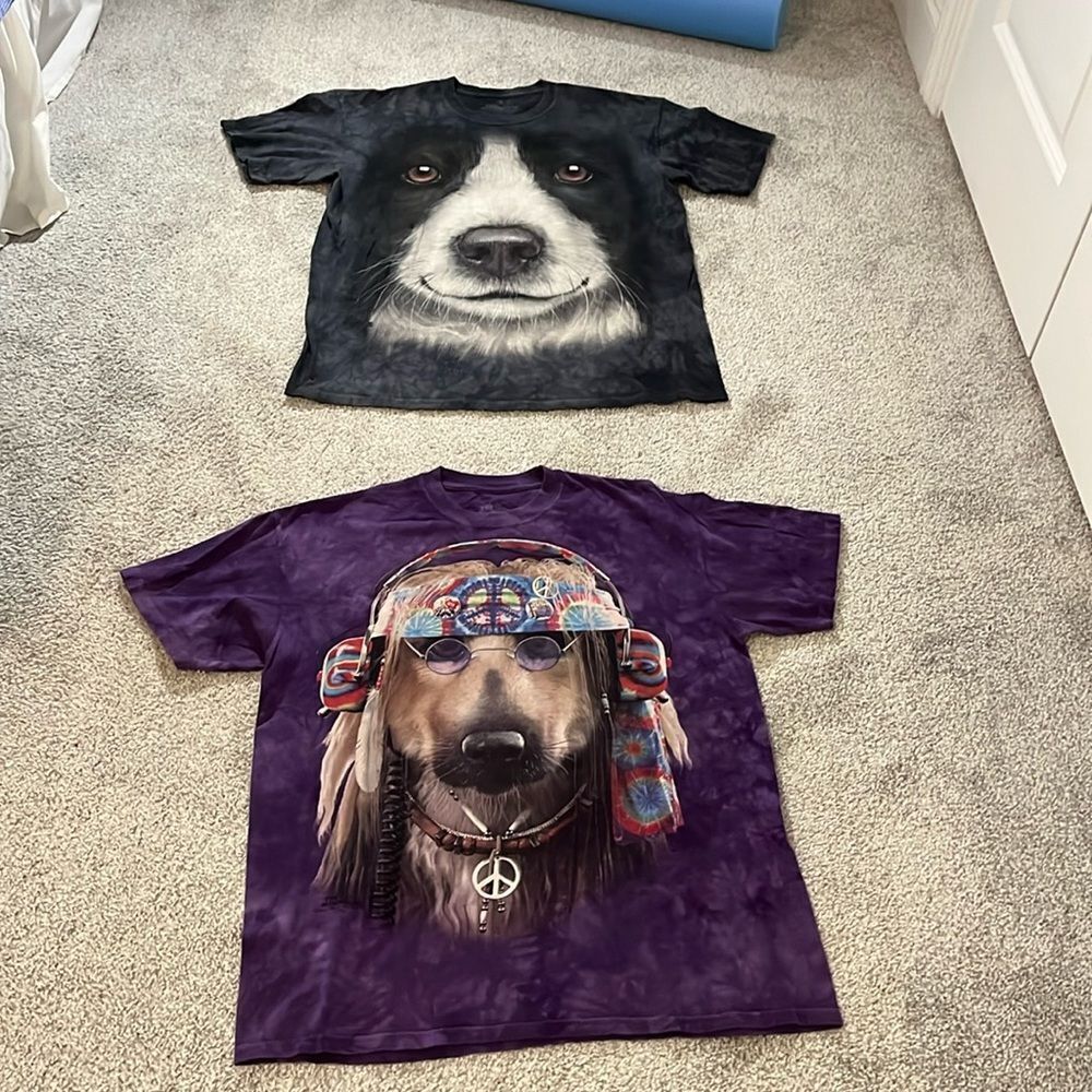 2 Woodstock Festival Hippie Peace Love Music Dog & Border Collie Puppy T Shirt